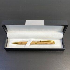 Handmade Wooden Pen, Craftsmanship in Box, Black Ink, Twist Open Ballpoint Pen